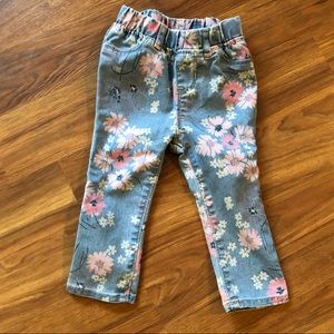 Baby Gap Flower Print Jeggings Size 18-24 Months